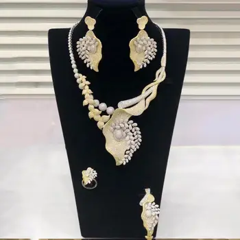 

GODKI 4PCS New Trendy Cubic Zircon Jewelry Sets For Women African Indian Dubai Bridal Wedding Luxury Statement Jewelry Sets
