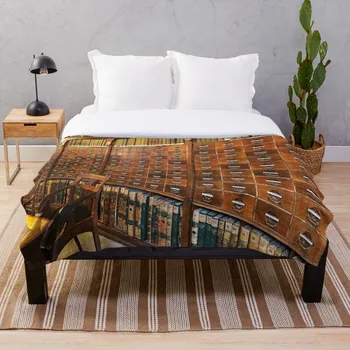 

Vintage Mahogany Library At The Royal Libr Throw Blanket Soft Sherpa Blanket Bed Sheet Single Knee Blanket Office Nap Blanket