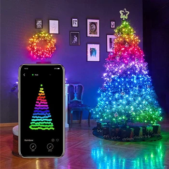 Kerstboom Smart Led Strip String Lights App Controlled Party Decoratie 250 Bollen 20M Waterdichte IP65 Slimme Verlichting