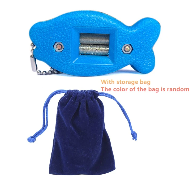 Ice Skating Edge Blade Sharpener Two-Sided Diamond Material Hand Held Pattern Knife Skate Sharpening Tool with Key Chain G99D 5