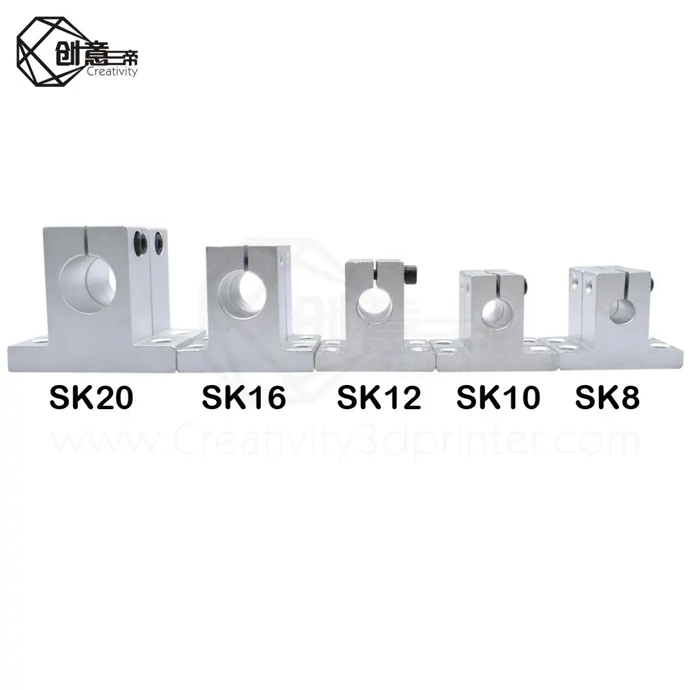 Скользящие детали для 3D принтера 4 шт./лот кронштейны (SK8 SK10 SK12) 8 мм алюминиевый