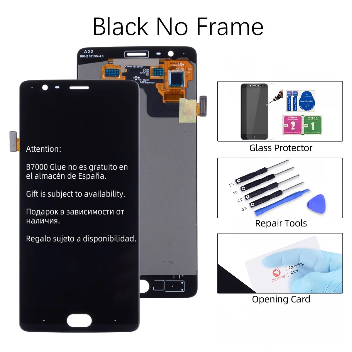 Black No Frame 5,5 '' AMOLED lcd для Oneplus 3T дисплей сенсорный экран с рамкой для OnePlus 3 3T A3000 Замена дисплея дигитайзер - Color: Black No Frame