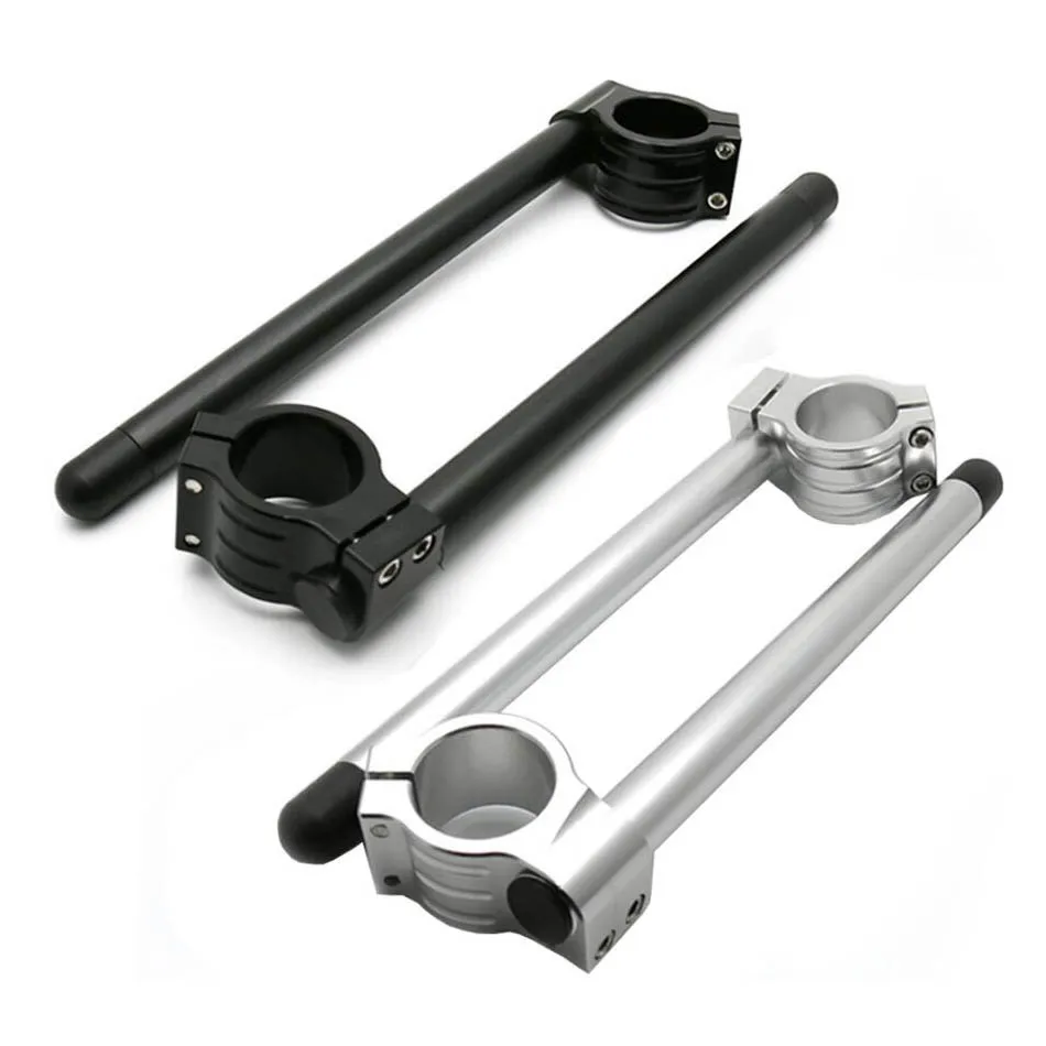 

Cafe Racer Motorcycle Handlebar Racing Adjustable CNC Clip On Motor Fork Handle Bar 31 32 33 35 36 37 39 41 43 46MM Chrome Black