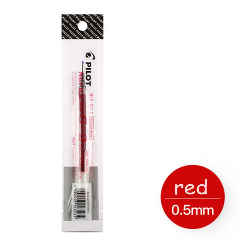 red 0.5mm Япония Polit 9/шт нейтральный стержень ручки BLS-G2-5/7(G-2 использования) 0,5/0,7 мм 4 цвета может быть прочным и большой емкости - Цвет: red 0.5mm