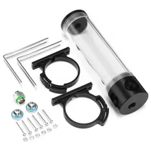 Durable Cylinder Reservoir Water Tank PC Computer Liquid Cooling Radiator G1/4 50x190mm Bracket G1/4 Screws