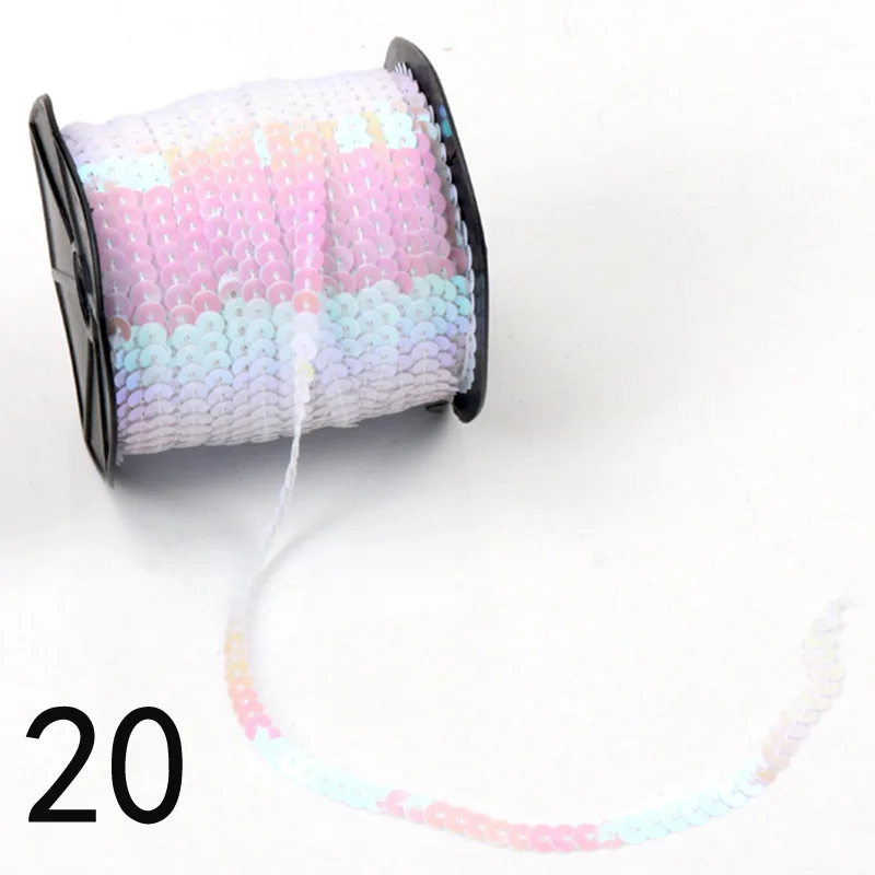 Sequins Decoration Trims Garment Decoration Accessory 5 yard/Lot 6mm Loose Round Flat Multicolor Sequins Sewing On Trims For Crafts Children DIY
