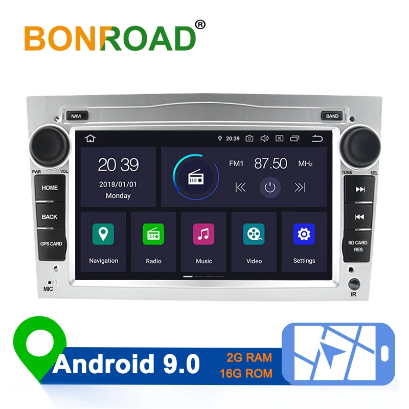 

Bonroad 2DIN Android 9.0 Car multimedia player For Opel Astra Vectra Antara Zafira Corsa Radio GPS Navigation RAM2G (no dvd)