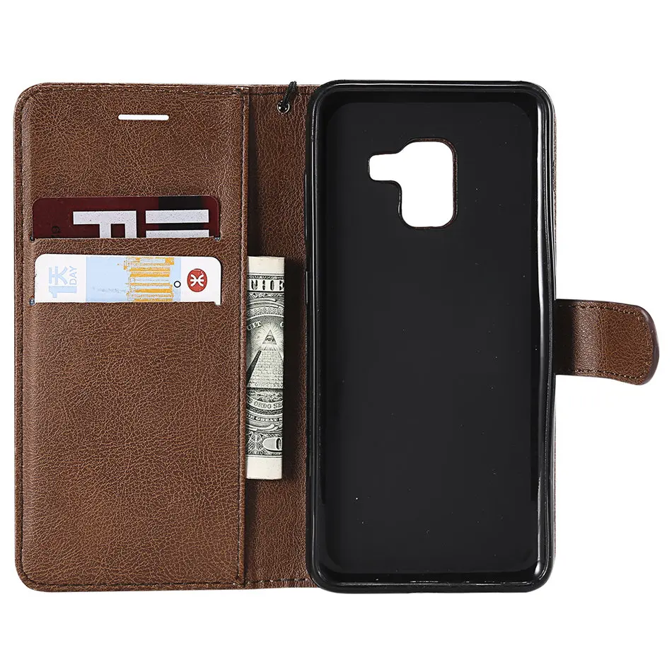 Новые однотонные Цвет чехол для Fundas samsung Galaxy S9 S8 A6 A8 плюс S7 S6 S5 S4 A3 A5 бумажник чехол кожаный чехол P06F