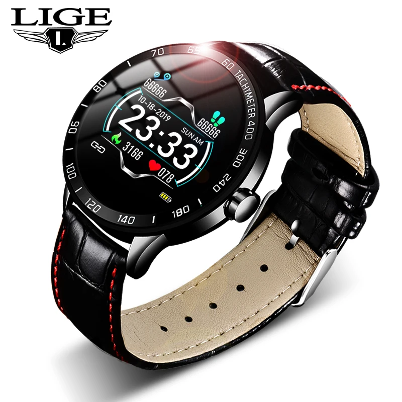 LIGE, Новые смарт-часы для мужчин, фитнес, Смарт-часы, IP67, пульсометр, измеритель артериального давления, шагомер для Android, ios, спортивные Смарт-часы
