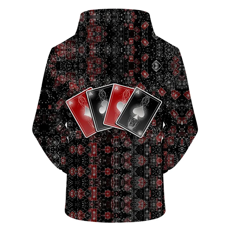 Funny 3D Poker Printed Sweatshirt Hoodies Men Women Spring Long Sleeve Pullover Male Hip Hop Streetwear Homme Drop Ship