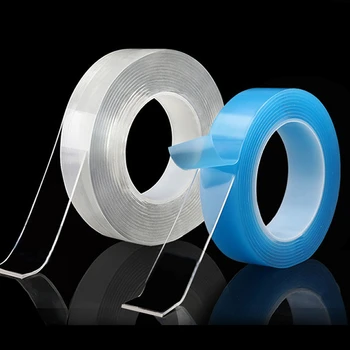 

2mm Double Side Nano Tape PET Reusable Magic Gule Adhensive Traceless Tapes Washable Removable Sticker 1m/2m