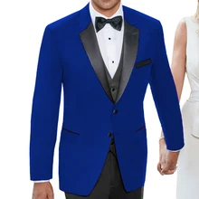 Королевский синий свадебный блейзер для жениха, для банкета, ужина, вечерние, мужской пиджак с отворотом, для выпускного, формальный смокинг, 2 пуговицы, смарт-бизнес пальто