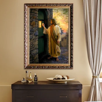 

Drop shipping Jesus Chris canvas print Painting Jesus knocking the door poster and Print On Canvas for living room home decor