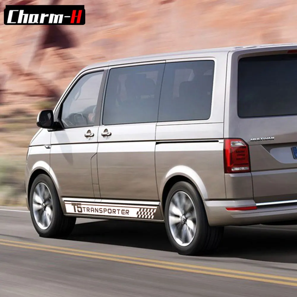 2 шт. боковые полосы наклейки для VW Volkswagen транспортер T5 T6 Campervan виниловая наклейка