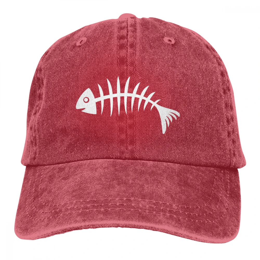 Bone Fish Casquette черные унисекс Мужские Женские джинсовые бейсболка с ремешком кепки регулируемые Гольф папа шляпа
