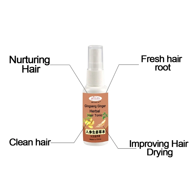 Ginseng Ginger Herbal Hair Tonic Nourishing Solution Repairs Hair Follicles Promotes Regrowth Hair & Scalp Treatments ZG88 Ginseng Ginger Herbal Hair Tonic Nourishing Solution Repairs Hair Follicles Promotes Regrowth Hair & Scalp Treatments ZG88