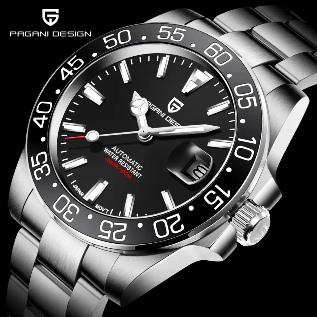 PAGANI Design 2021 New Men's Automatic Mechanical Watch Sapphire Luxury Stainless Steel Waterproof Watch Relogio Masculino