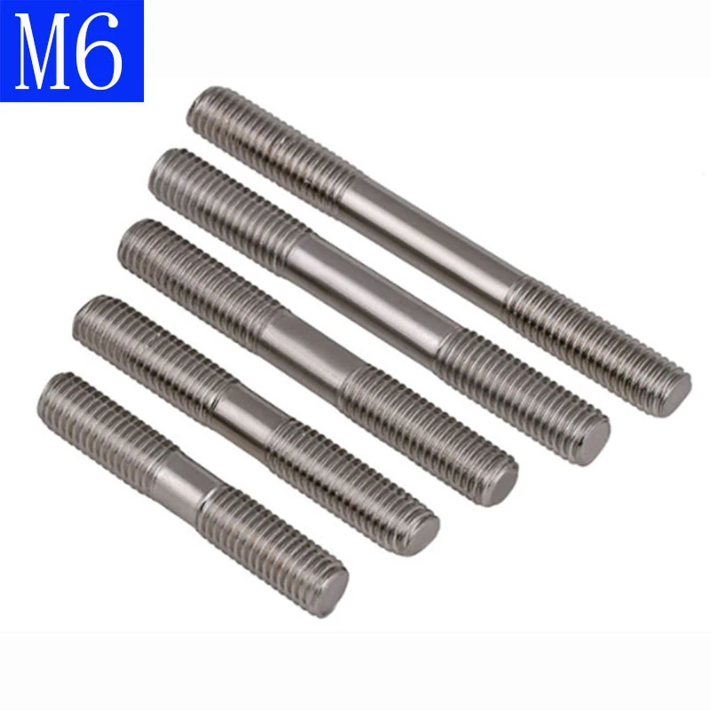 M6 X 25 250Mm Metric 304 Rvs Double End Draadeind Schroeven Staaf|Bouten| - AliExpress