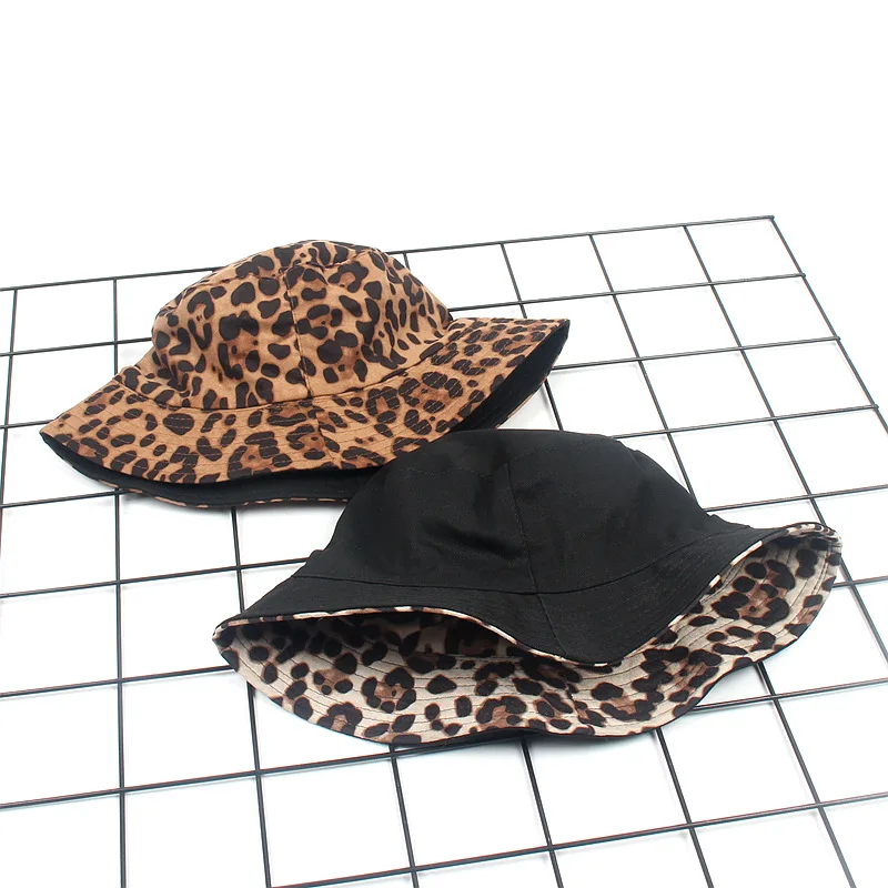 Леопардовый принт Панама для рыбака шляпа уличная дорожная шляпа шляпы от солнца для женщин Шапки на осень зиму подарки для девочек