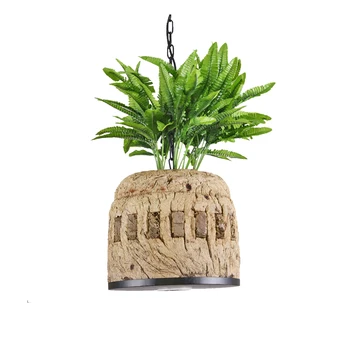 

Creative Imitation Plant Wood Natural Garden Pendant Light Restaurant Cafe Bar Clothing Store Bookstore Chain Hanging Lamp