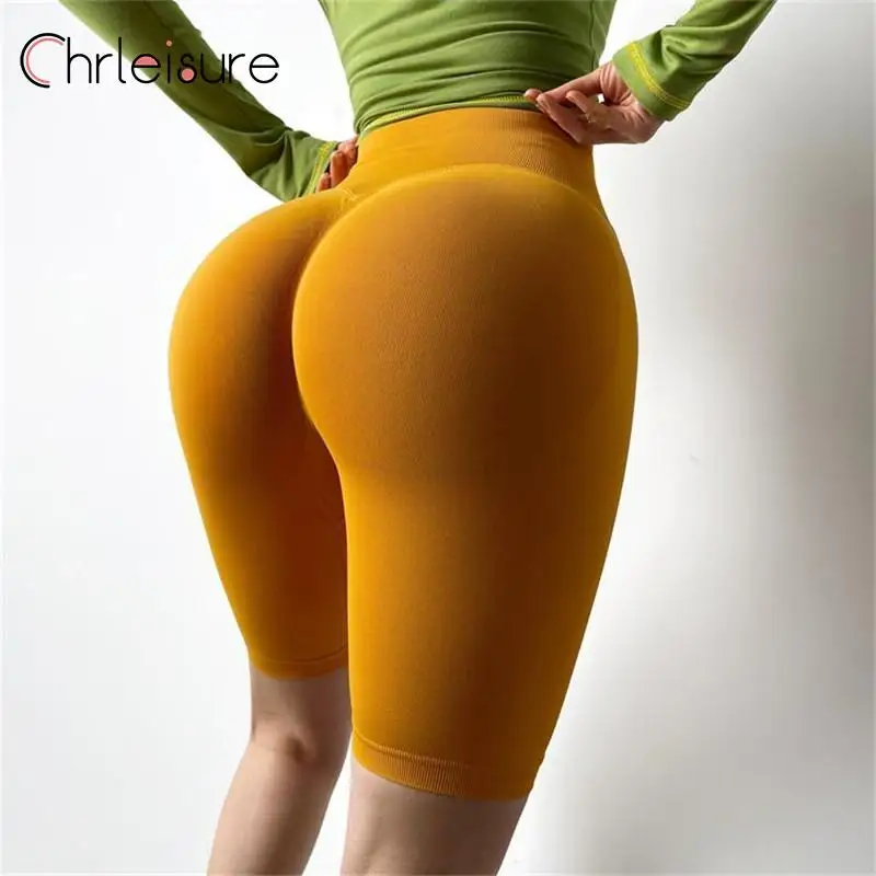 CHRLEISURE Cycling Shorts Women Yoga High Waist Biker Shorts Sports Push Up Fitness Workout Women sports shorts running shorts yoga shorts workout shorts