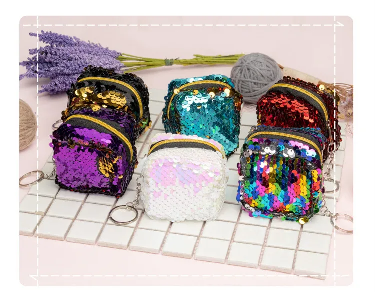 PACGOTH/ Модный двухцветный Детский кошелек с блестками для мальчиков и девочек, вечерние сумочки для хранения ключей, подарки, 1 шт