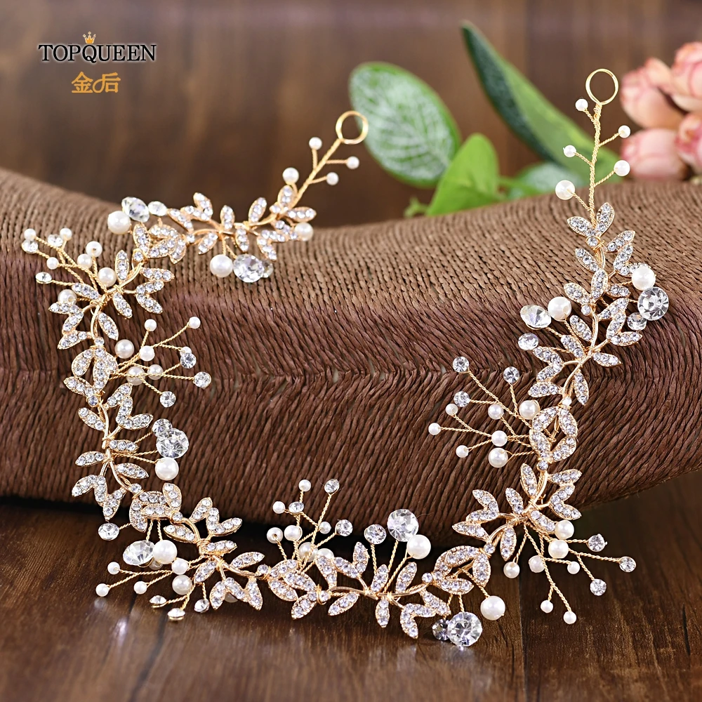TOPQUEEN HP233-G Bridal headbands for women wedding pearl hair accessory bridal hair accessories for wedding tiara headband