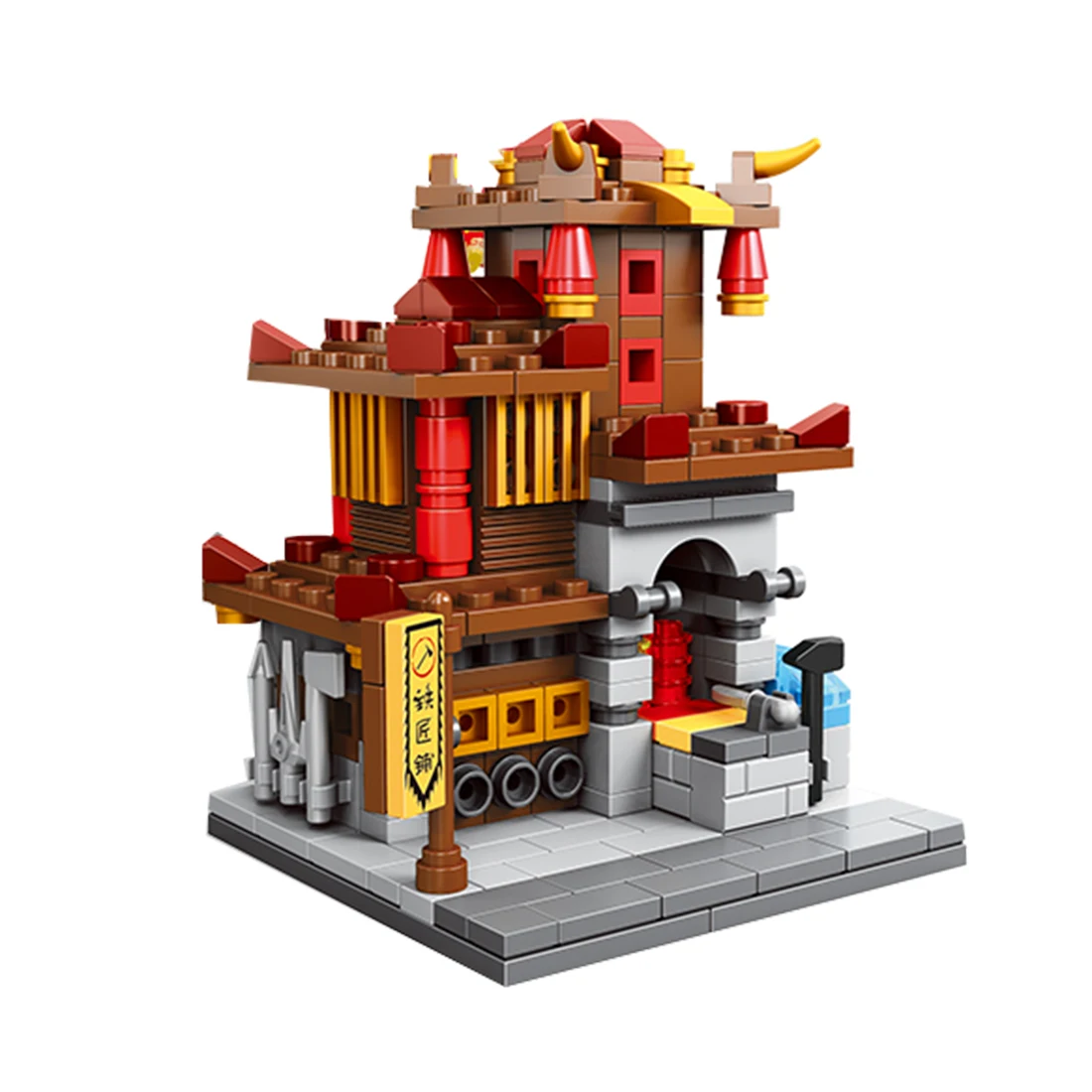 1971 шт Moc реалистичные большие игрушки Древний китайский театр Ландшафтная архитектура Сборная модель маленькие частицы строительные блоки