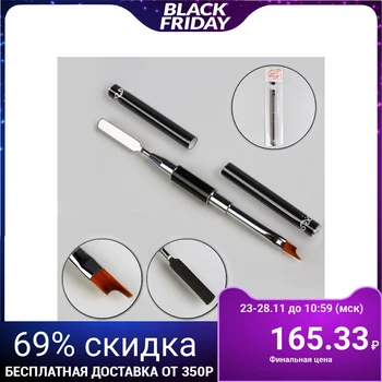 

Scraper brush for nail extension "Wave", 15 cm, head 6 × 11 mm, black color