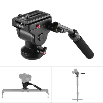 

Andoer Hydraulic Panoramic Ball Head Action Fluid Drag Pan Tripod Heads for Canon Nikon Sony DSLR Camera Camcorder Slider Rail