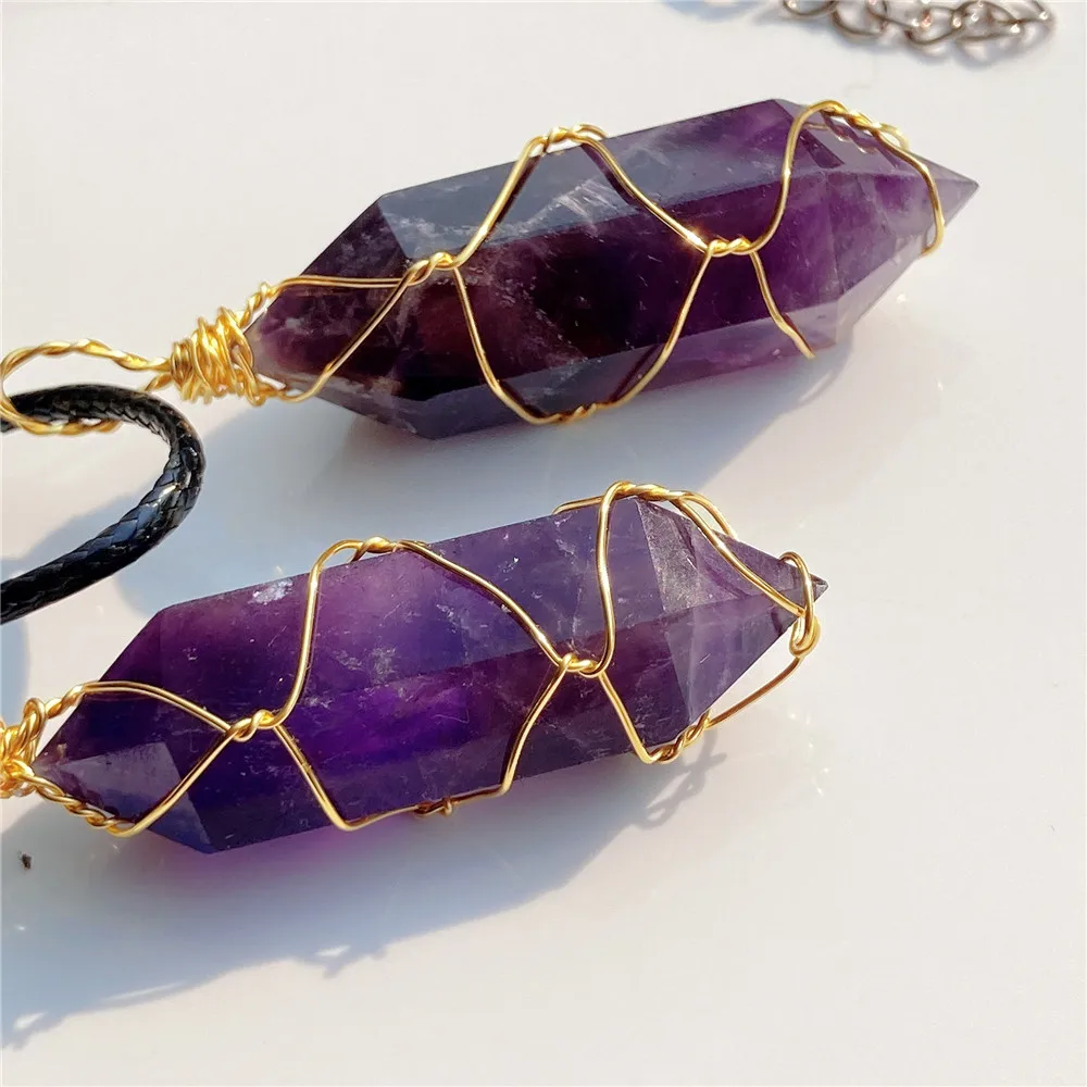 Natural Amethyst Point Necklace - Peaceful Clarity | Luck Strings