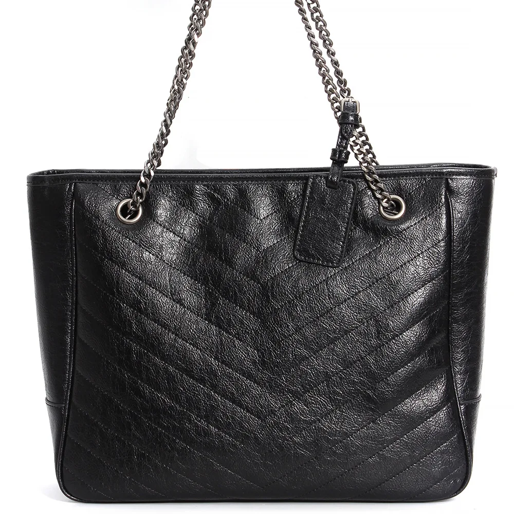 

Bag Women's New Style Versatile Simple Leather Shoulder-bag Chain Large Capacity Shopping Bag Commuting Tote Bag Large Bag