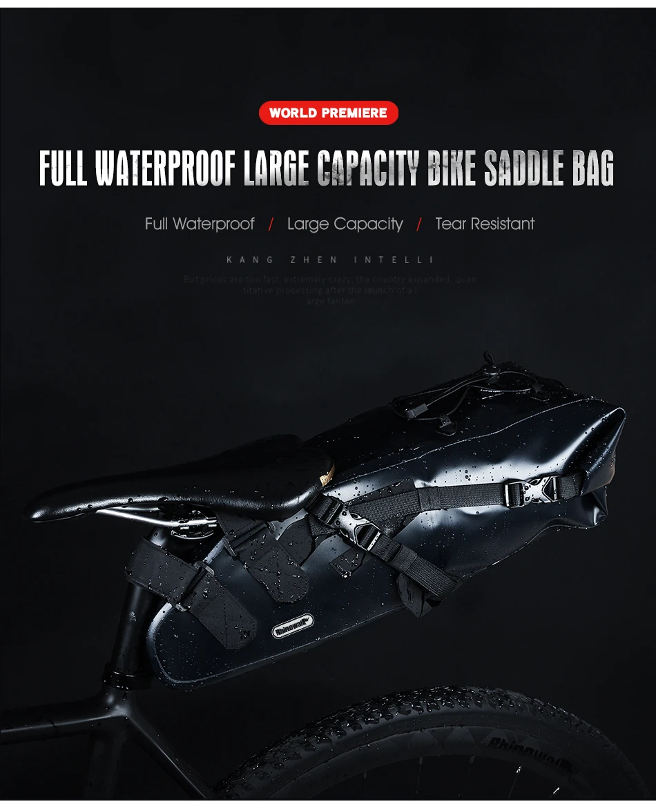 Discount RHINOWALK 2019 Newest 10L 100% Waterproof Bike Bag Bicycle Saddle Bag Cycling Mountain Bike Back Seat Rear Bag Bike Accessories 10