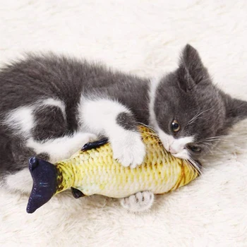 

Moving Fish Toys Catnip For Cat Realistic Plush Fish Stuffed Pillow Chew Bite Toy Kitten Fish Flop Cat Wagging Fish Toy Catnip