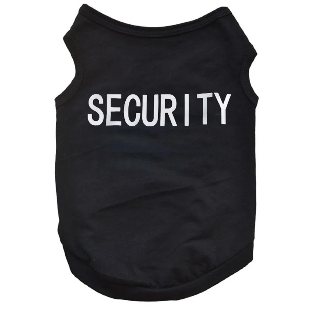 Pequeño perro Ropa chaleco para gatos mascota gatito adorable traje cachorro negro impreso T camisa delgada de verano chaleco Ropa de mascotas Ropa # D