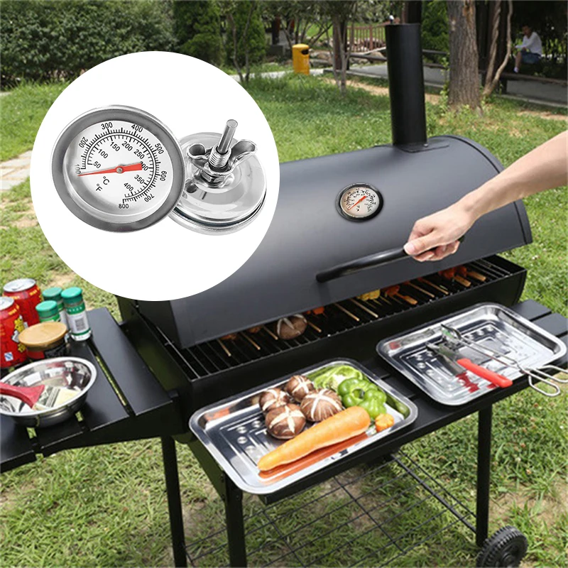 BBQ Smoker Grill Stainless Steel Thermometer Temperature Gauge 50-400℃ 