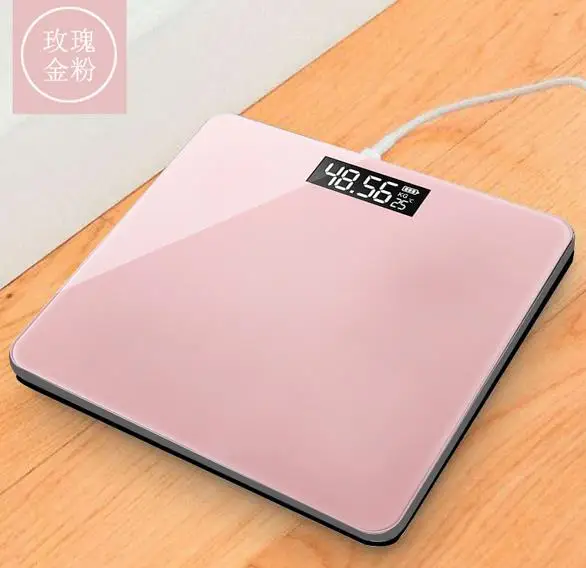 Ванная комната пол Humanscale стекло интеллектуальные электронные весы зарядка через Usb ЖК-дисплей - Цвет: battery
