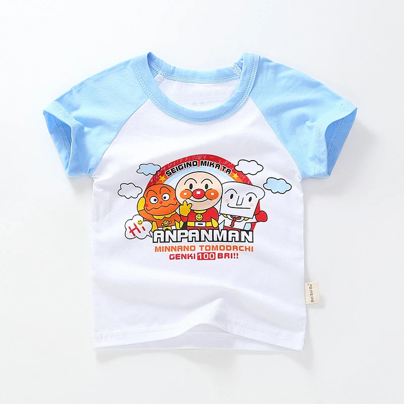 Anpanman/новые детские футболки на лето, детские футболки с рисунками для маленьких мальчиков и девочек, хлопковые топы для малышей от 18 месяцев до 8 лет, 7 цветов