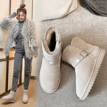 

Warm Women Snow Ankle Boots Black 2020 Winter Classic Snow Boots Women Shoes Lady Ankle Shoes New 043239