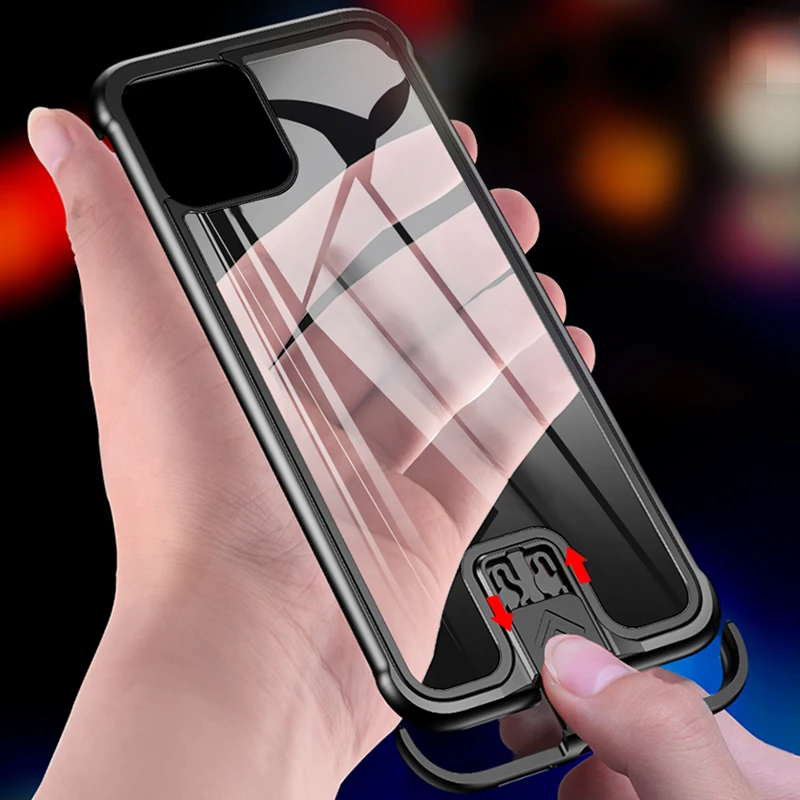 

Metal Bumper Case For iPhone 11 Pro Max Case Pull-Plus Tempered Glass Highly Shockproof Back Cover For iPhone 11 Pro Shell Case