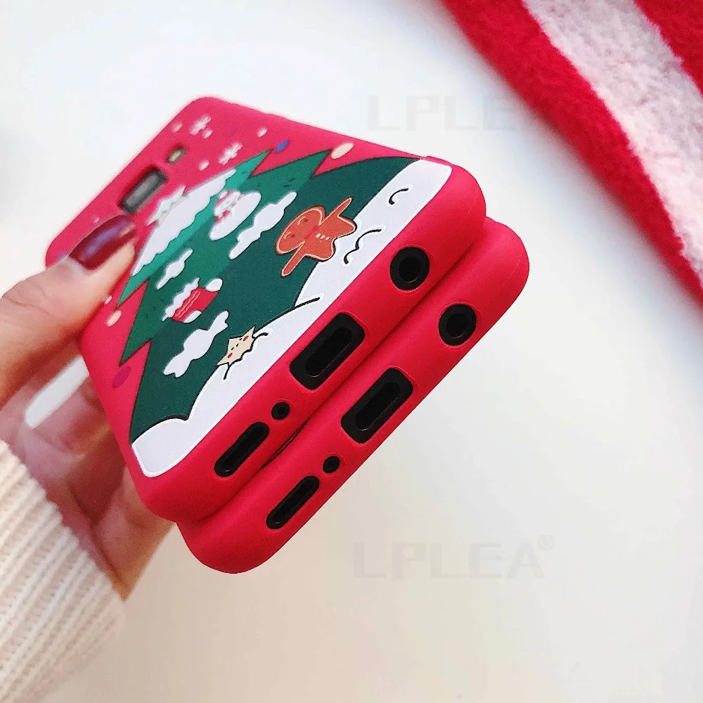 Одежда для сна из хлопка с рождественскими рисунками чехол для samsung Galaxy A50 A70 S8 S9 плюс S10 Note 8, 9, 10, плюс A10 A20 A30 A40 Санта Клаус Мягкая обложка