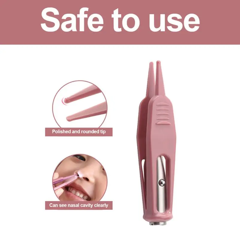 3Pcs/Set LED Light Earpick Eax Wax Removal Spoon Tools Tweezers Nose Cleaning Pick Clip Nipper with Case for Baby Adults