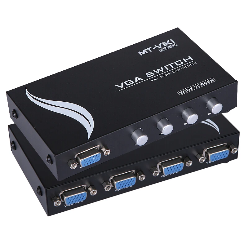 

MT-VIKI VGA Switch Box D-sub switcher 4 input Port 1 output 4 PC share 1 monitor widescreen auto scaler MT-15-4CH
