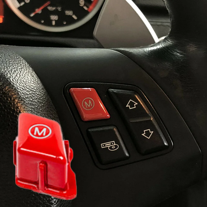 ABS Автомобильный руль M Режим Красный переключатель кнопка для BMW 3 серии E90 E92 E93 M3 автомобильный переключатель для руля Кнопка накладные молдинги