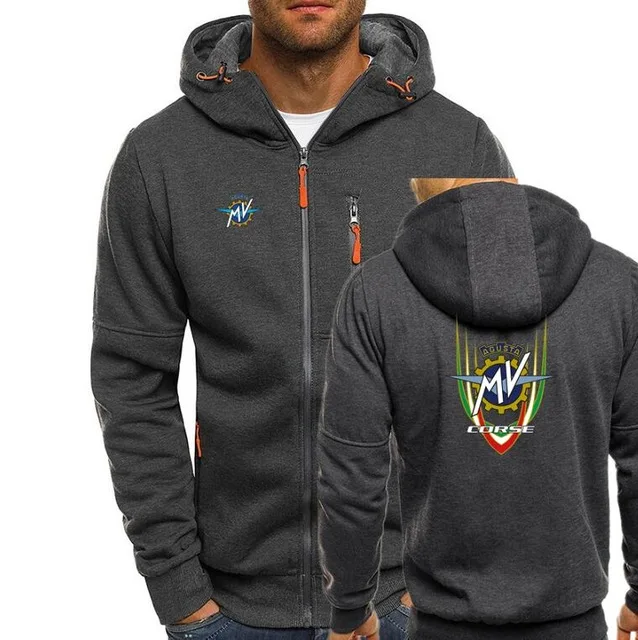 Bomber Hoodies Men Personality Zipper Sweatshirt Male Motorcycle Tracksuit Hip Hop Autumn Winter Mv Agusta Hoodie Mens j - Цвет: 2