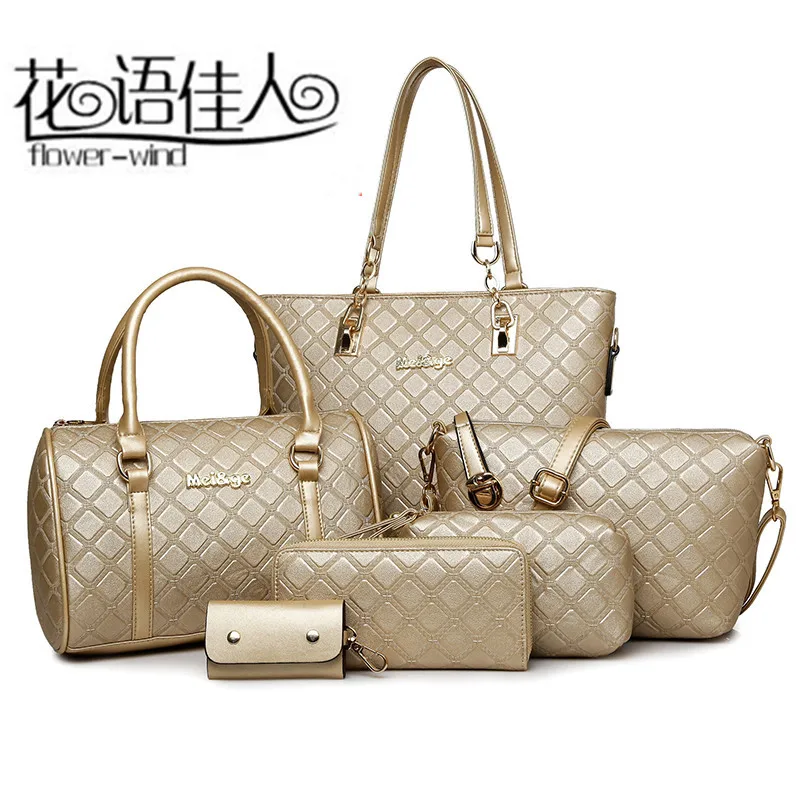

2019 New Style Large Rhombus WOMEN'S Bag Hand Different Size Bags Six Pieces Set Shoulder Bag Shoulder Bag WOMEN'S Bag