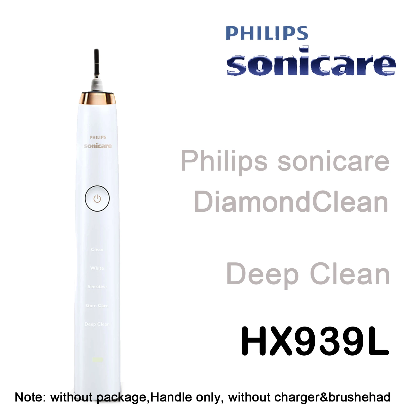 Philps sonicare diamondcleanスケルトン歯ブラシhx939lハンドルのみ充電可能deepclean hx9330  hx9370 hx9340 hx9350 w/oボックス