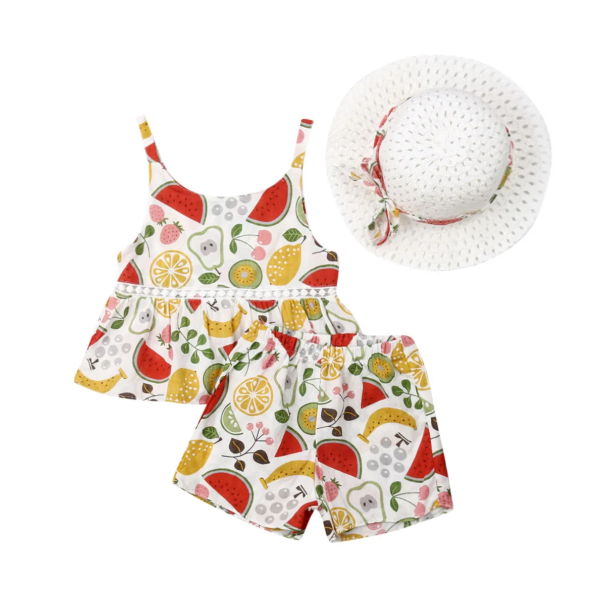 Pudcoco/комплект из 3 предметов для новорожденных и маленьких девочек, свободные топы без рукавов с цветочным принтом+ шорты+ соломенная шляпа, детская одежда