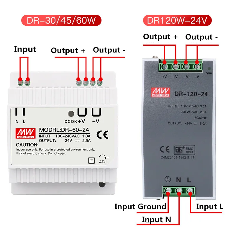 de energia de comutação, dr-15 30 45 60-12 24