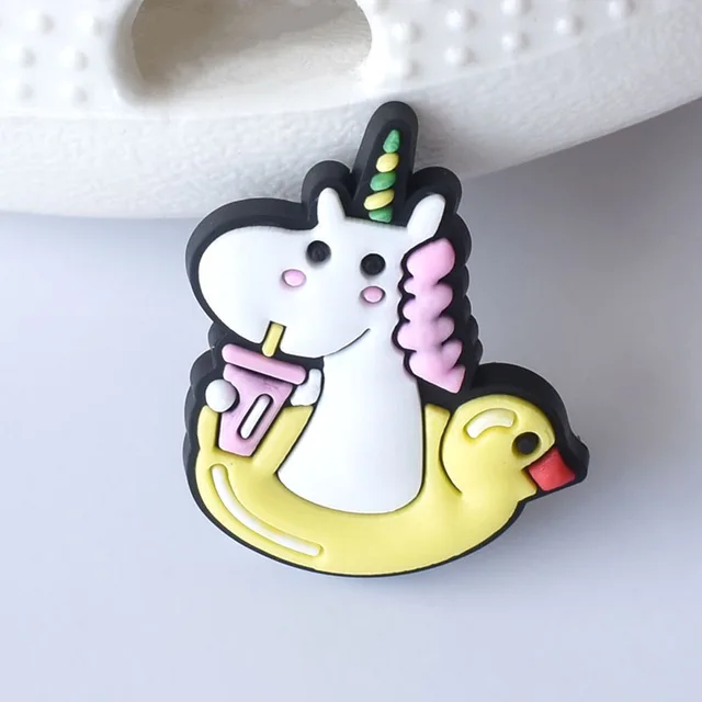 2021-2022 Season Unicorn PVC Soft Rubber Shoe Ornament Decoration Removable Garden Shoe Ornament Shoe Buckle  Charms for Crocses 292-CFPA